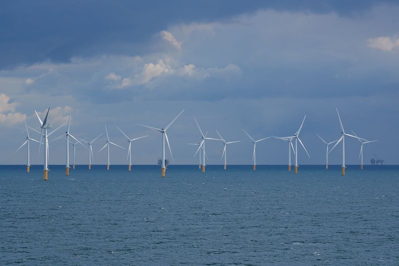 FILE PHOTO: View of wind turbines from the Modular Offshore