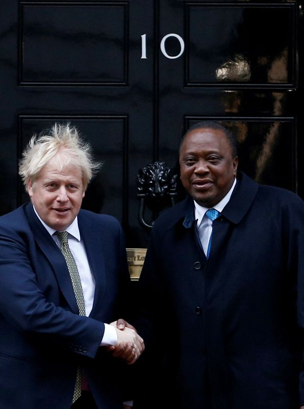 FILE PHOTO: Britain’s Prime Minister Boris Johnson meets Kenya’s President