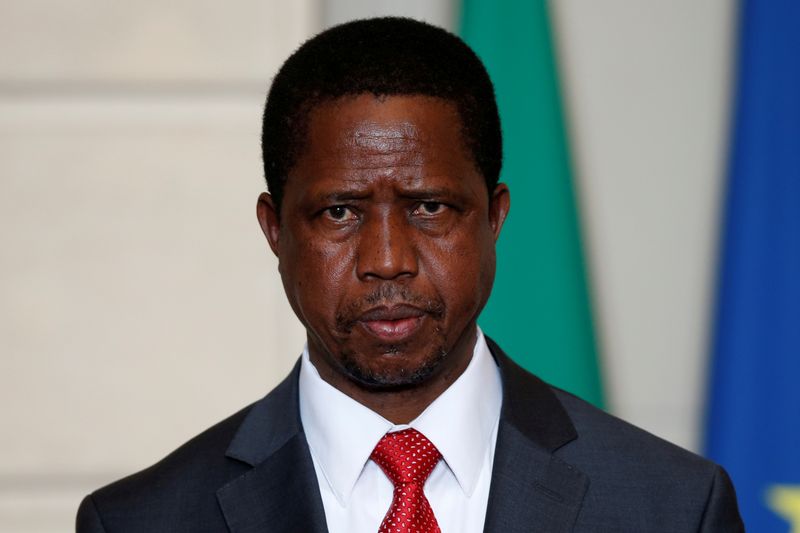 FILE PHOTO: Zambia’s President Edgar Lungu attends a signing ceremony