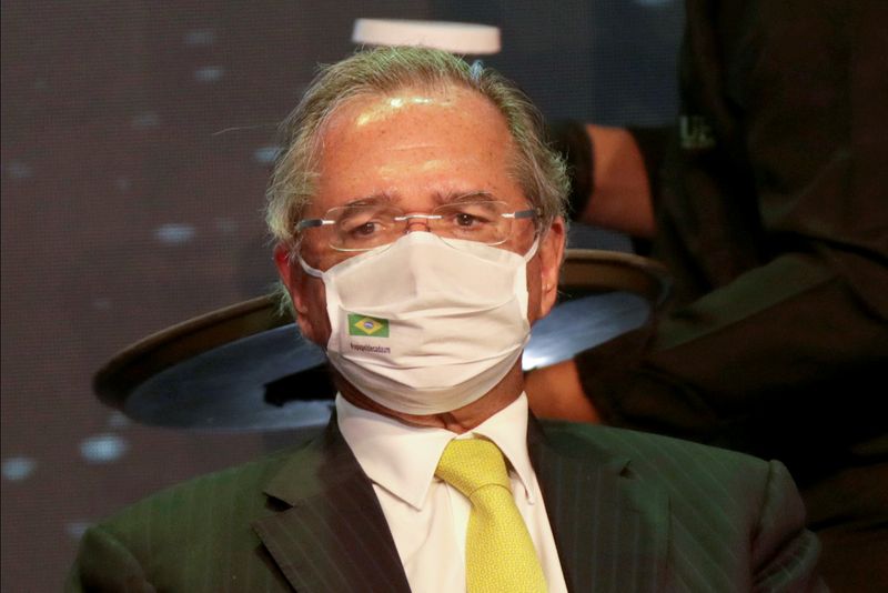 Brazil’s Economy Minister Paulo Guedes attends a seminar on the