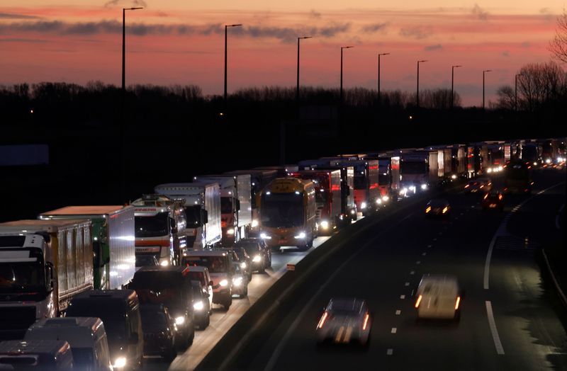 Truck traffic near Calais as Brexit nears