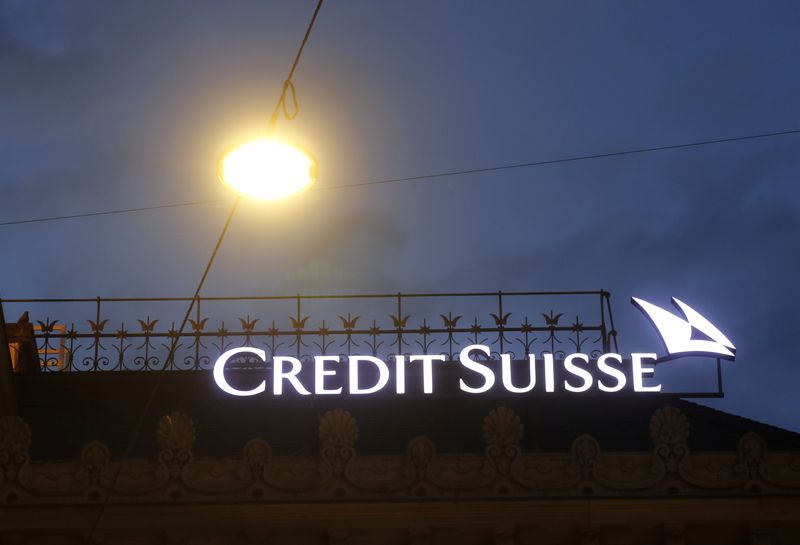 Logo of Swiss bank Credit Suisse is seen in Zurich