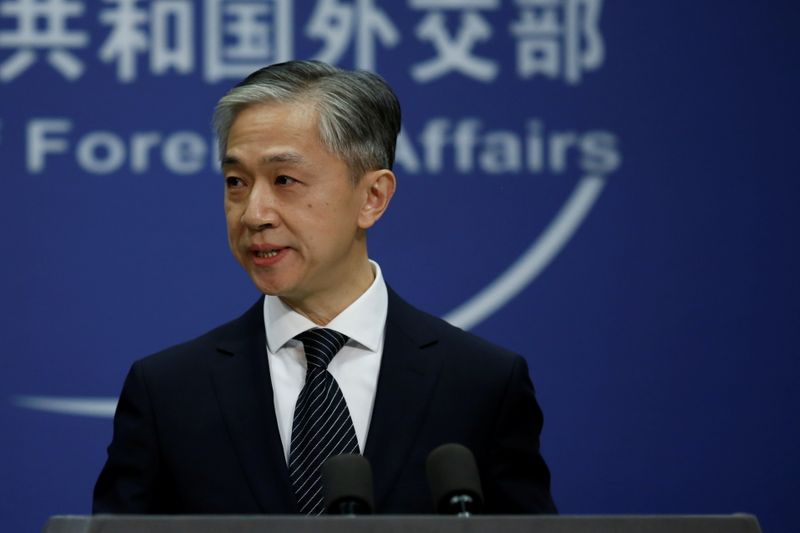 FILE PHOTO: Chinese Foreign Ministry spokesman Wang Wenbin speaks during