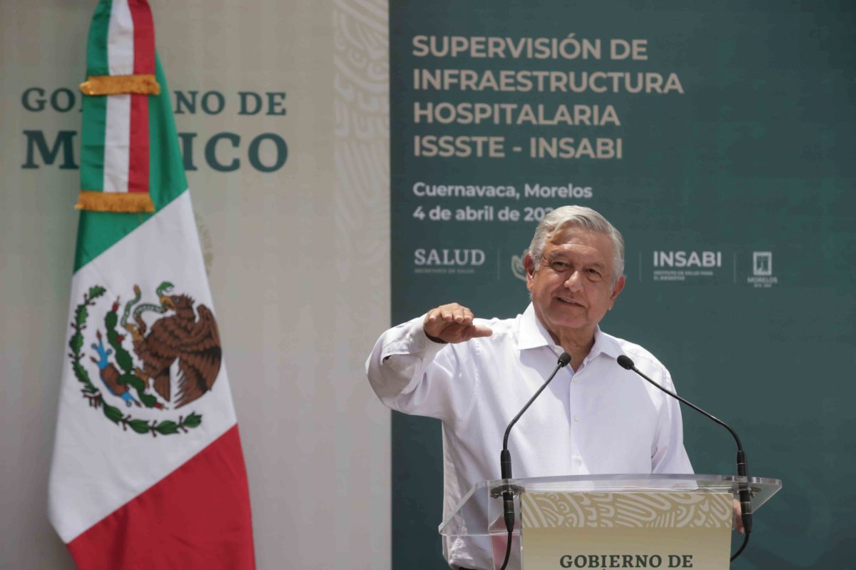 Mexico’s President Andres Manuel Lopez Obrador talks to the media