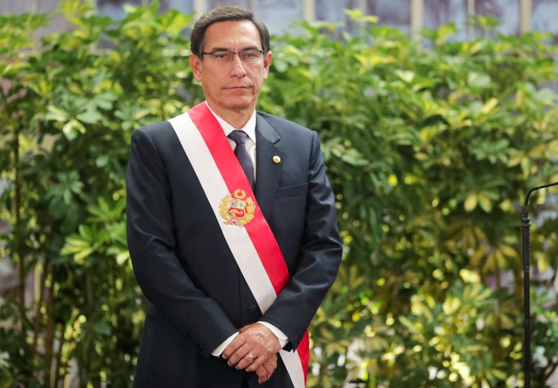 Peru’s President Martin Vizcarra attends a swearing-in ceremony at the