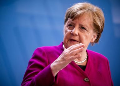 German Chancellor Angela Merkel gives a statement in Berlin