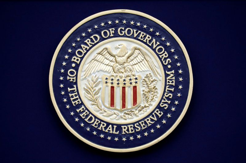 FILE PHOTO: The seal of the U.S. Federal Reserve