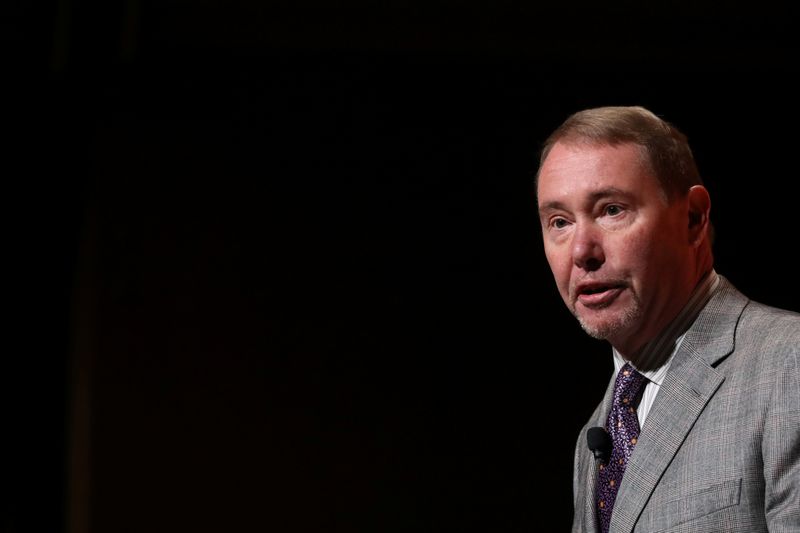 Jeffrey Gundlach, CEO of DoubleLine Capital LP, presents during the 2019