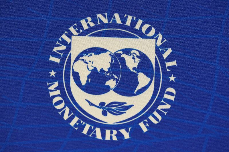 The logo of the International Monetary Fund (IMF), is seen