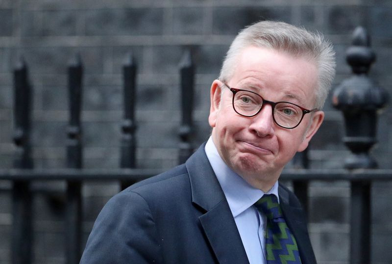 Britain’s Chancellor of the Duchy of Lancaster Michael Gove arrives