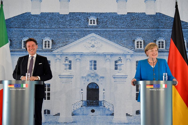 German Chancellor Merkel meets Italian PM Conte in Meseberg