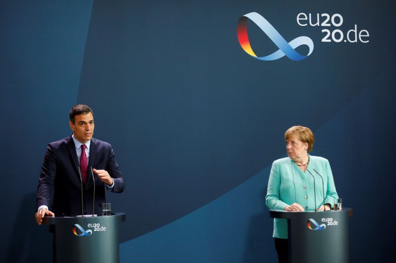 German Chancellor Angela Merkel meets with Spanish Prime Minister Pedro