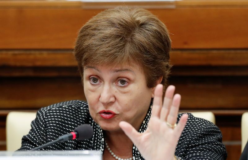 IMF Managing Director Kristalina Georgieva speaks during a conference hosted