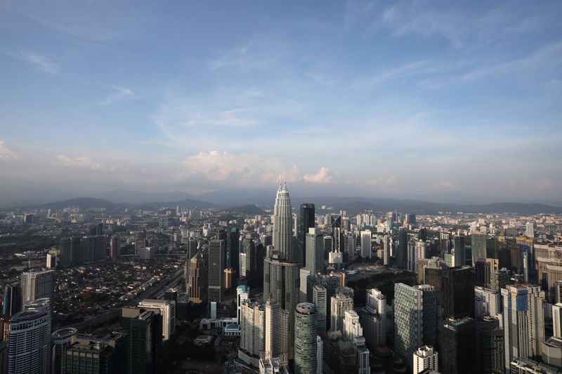 A view of the city skyline in Kuala Lumpur amid