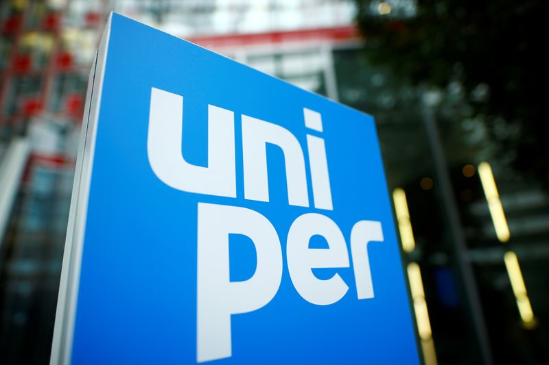 The logo of German energy utility company Uniper SE is