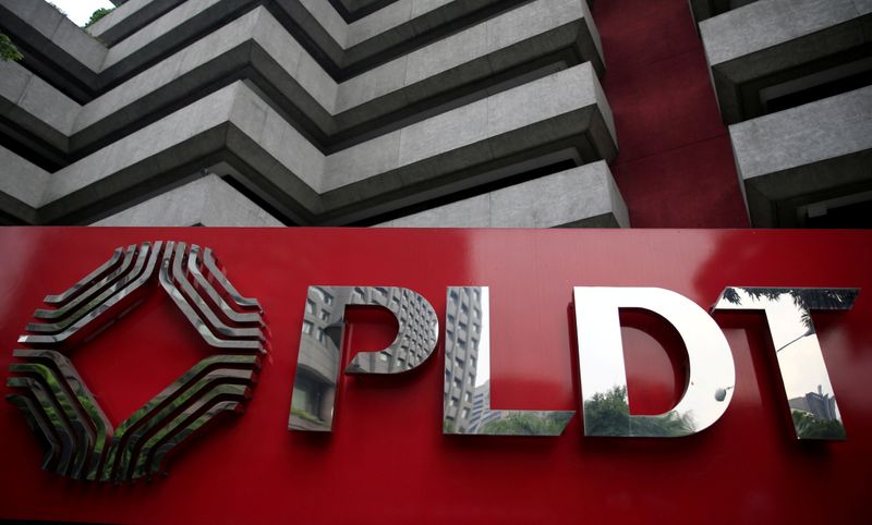 FILE PHOTO: A logo of Philippine Long Distance Telephone Company