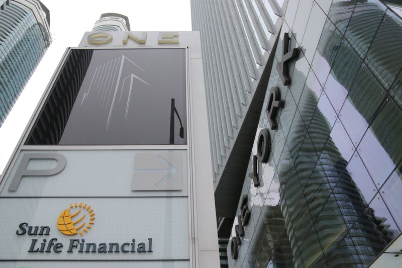 The Sun Life Financial logo is seen at their corporate