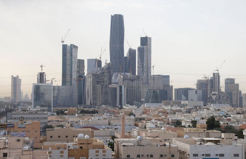 View shows the King Abdullah Financial District, north of Riyadh