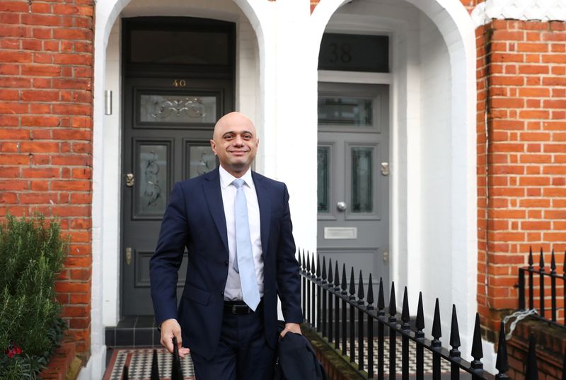 Former Chancellor of the Exchequer Sajid Javid leaves his home