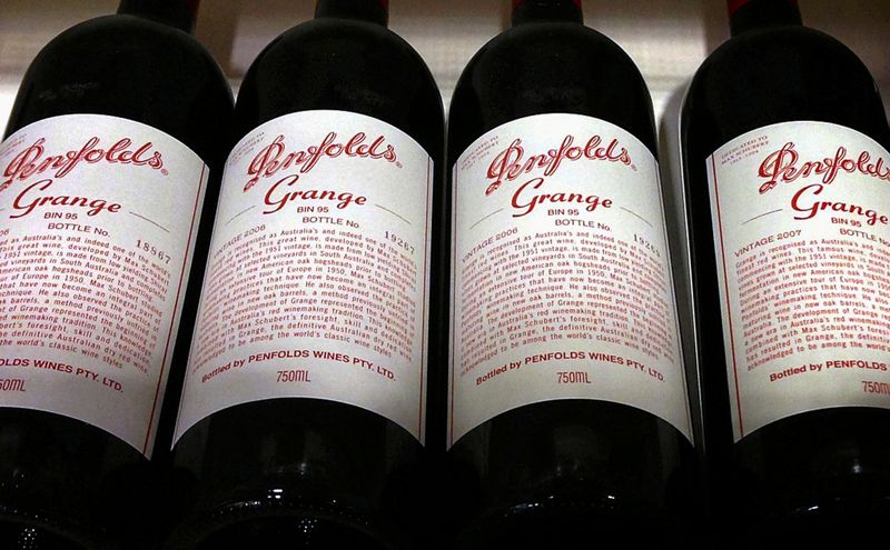 FILE PHOTO: Bottles of Penfolds Grange, made by Australian wine
