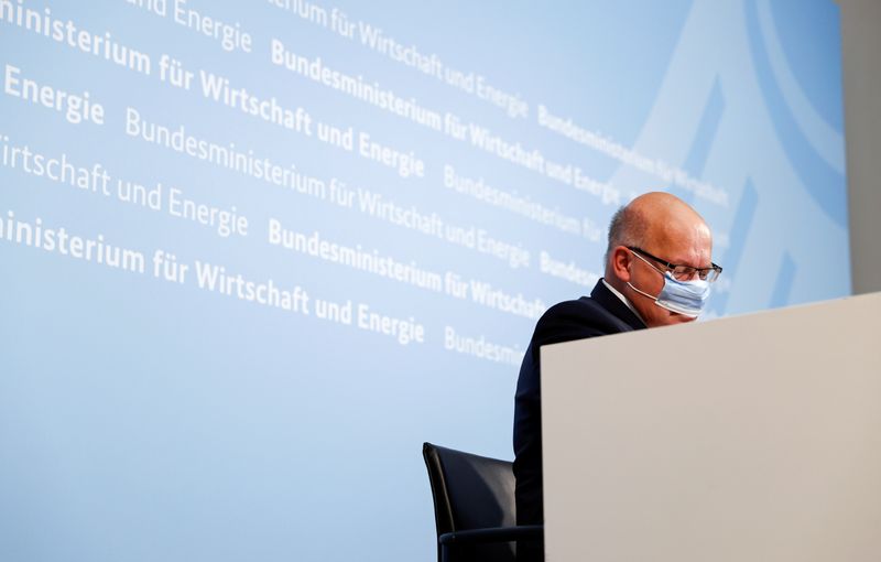 German Economy Minister Peter Altmaier attends a news conference in