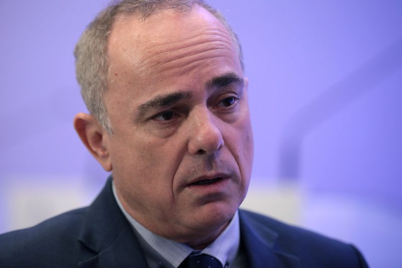 Israeli Energy Minister Yuval Steinitz speaks during an interview with