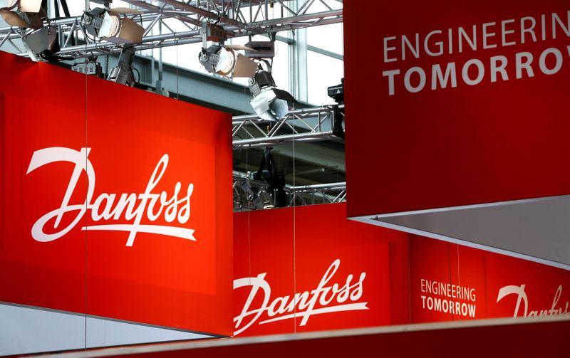The logo of the Denmark’s Danfoss Group is pictured in
