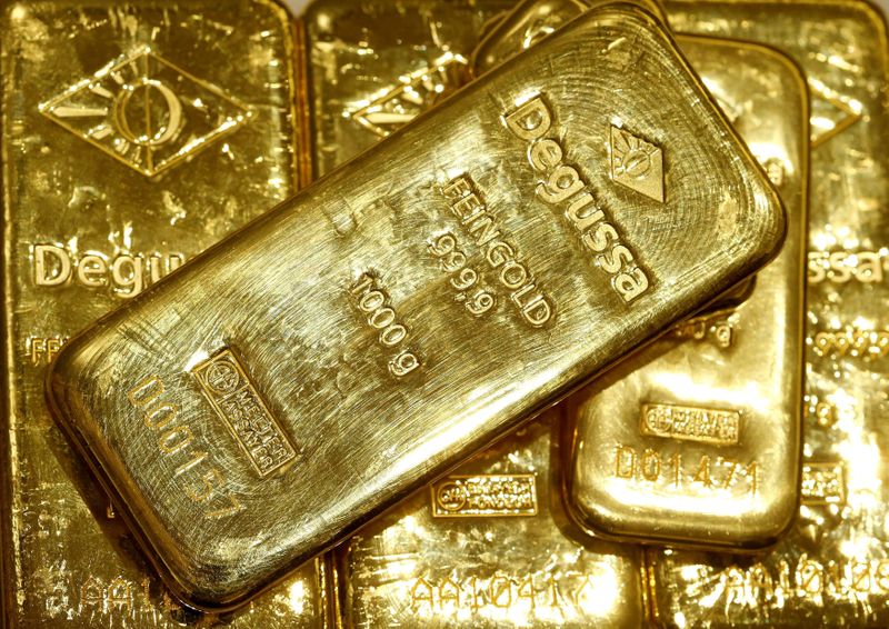 FILE PHOTO: Gold bars are seen in the vault of