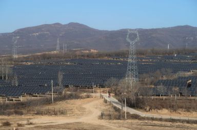 FILE PHOTO: Solar power station is seen in Tongchuan, Shaanxi