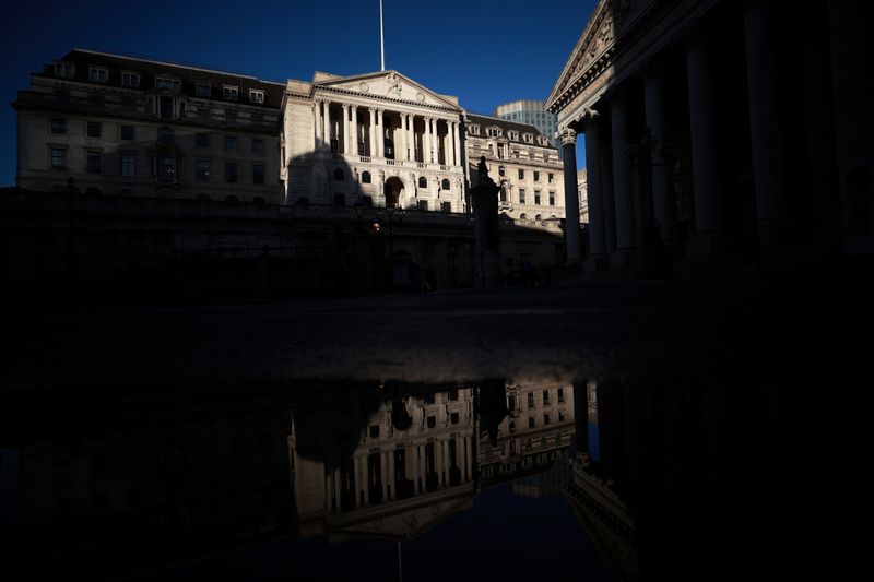 A general view shows the Bank of England in London