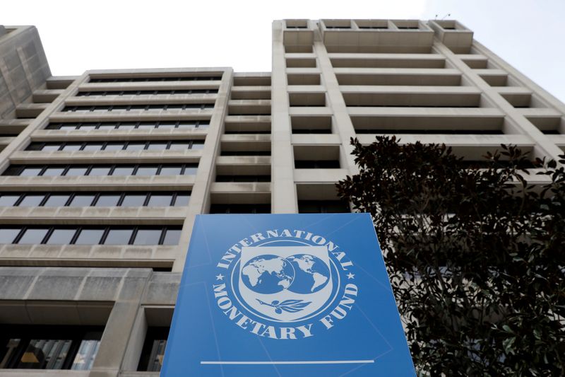 FILE PHOTO: The International Monetary Fund (IMF) headquarters building is