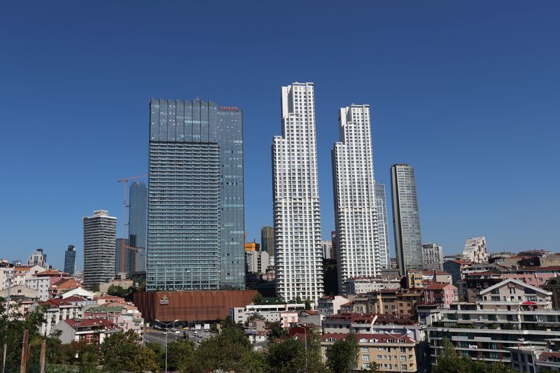 Business and residential buildings are seen in Istanbul’s Sisli district