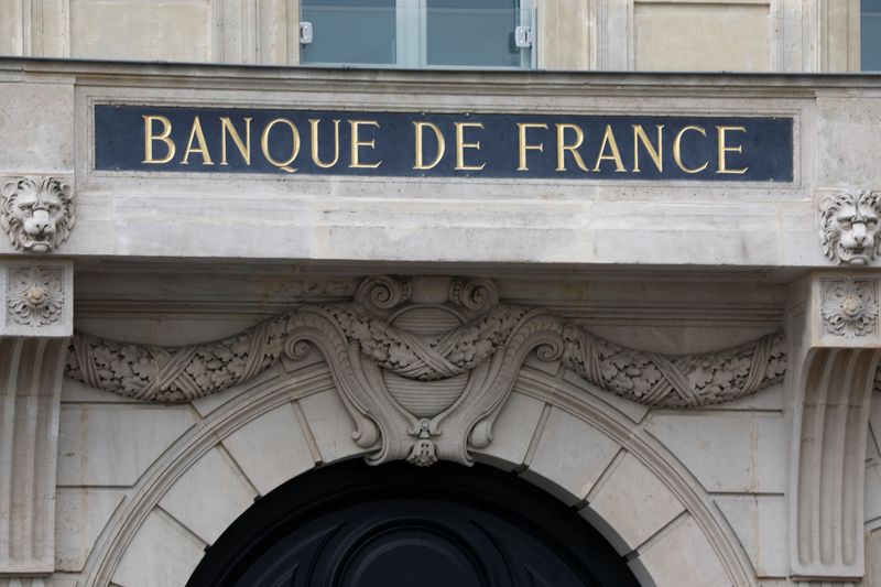 Facade of the Bank of France “Banque de France” headquarters