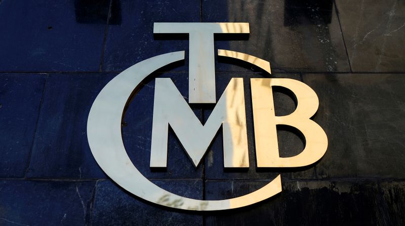 FILE PHOTO: A logo of Turkey’s Central Bank is pictured