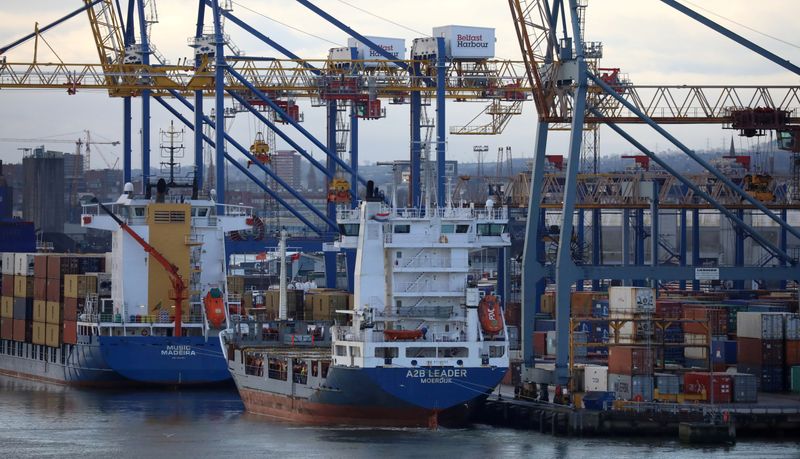 FILE PHOTO: Container ships are berthed at the Port of