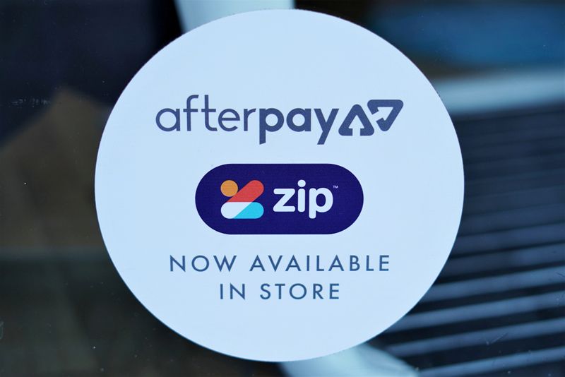 FILE PHOTO: A logo for the companies Afterpay and Zip
