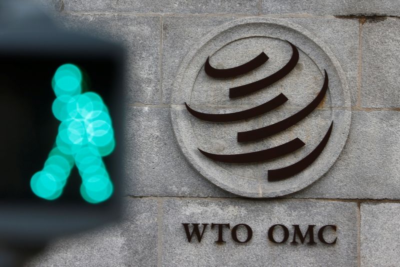 World Trade Organization (WTO) logo in Geneva