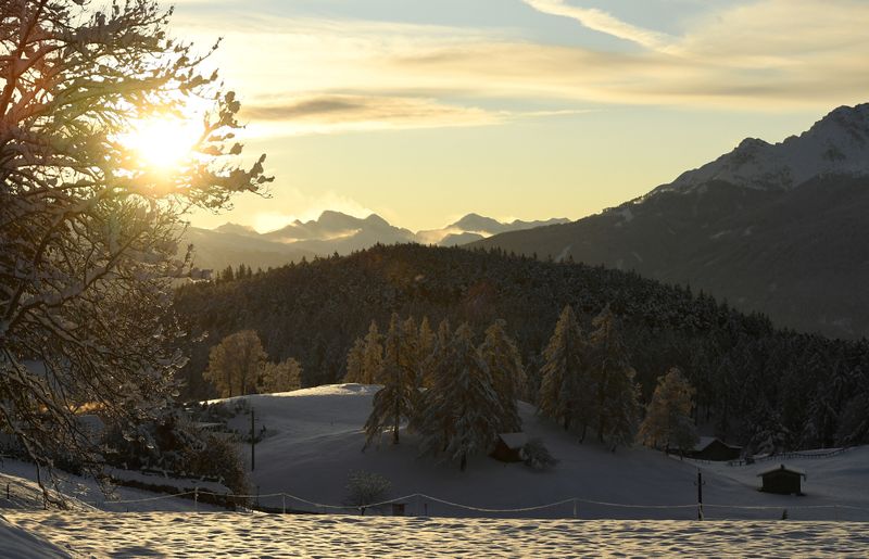 FILE PHOTO: A peaceful scene of winter in Austria’s mountains