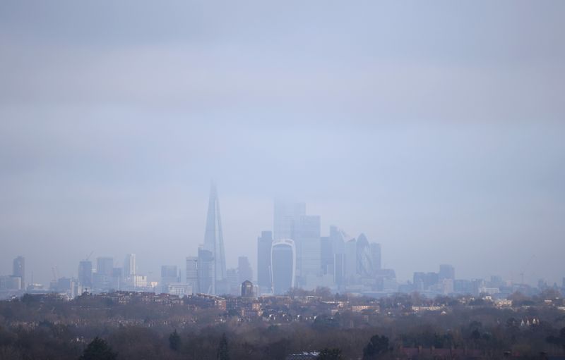 FILE PHOTO: The city of London financial district is seen