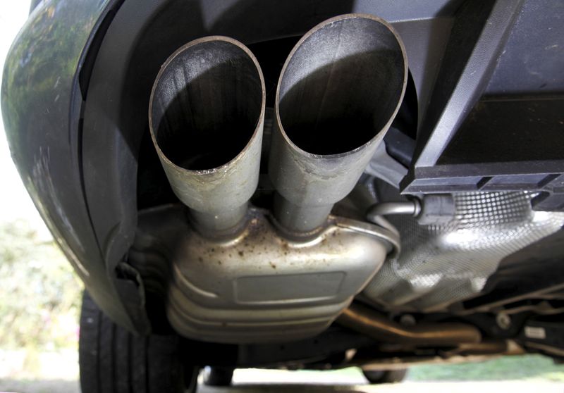 The exhaust system of a Volkswagen Passat TDI diesel car