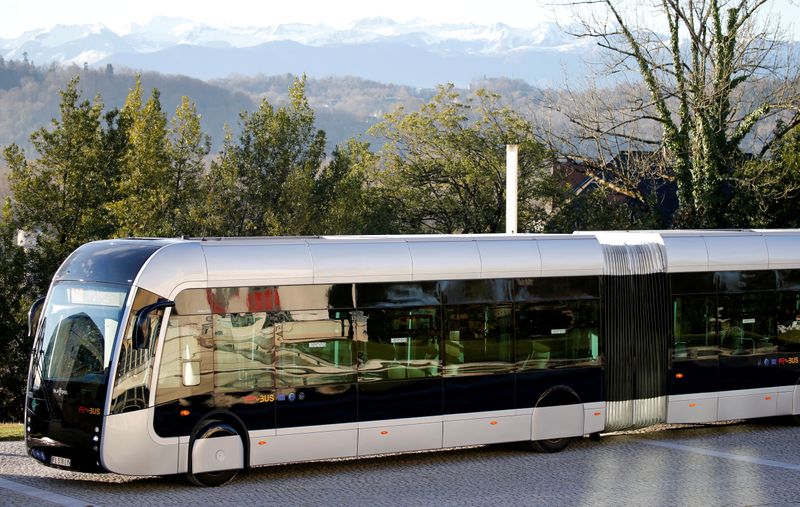 FILE PHOTO: Presentation of the Febus hydrogen bus in Pau,