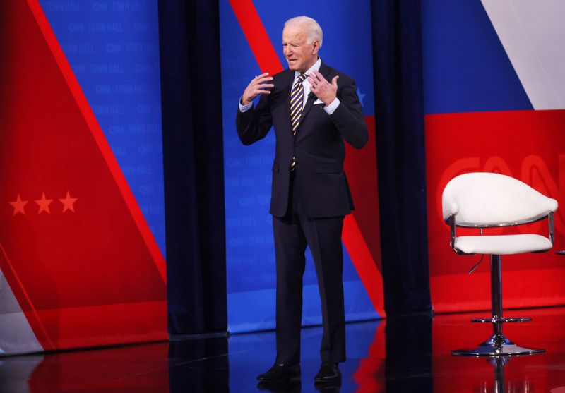 FILE PHOTO: U.S. President Joe Biden participates in a CNN