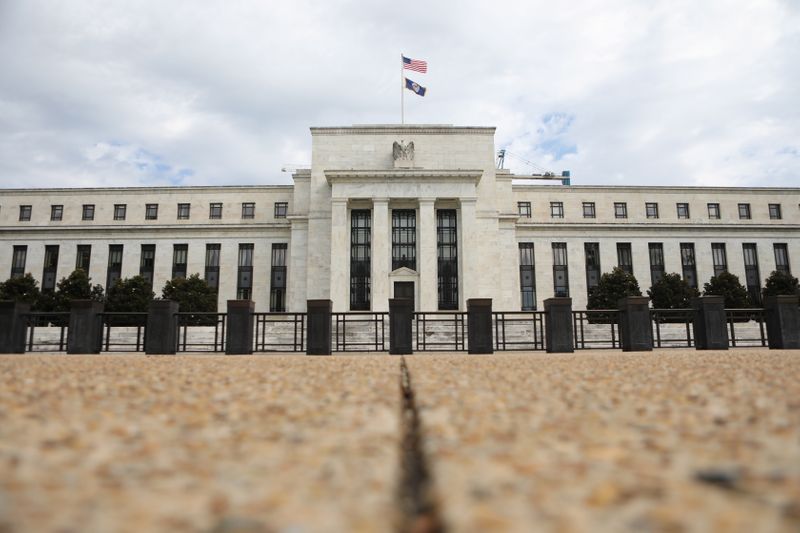 The Federal Reserve building is pictured in Washington, DC