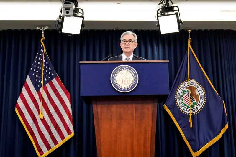 FILE PHOTO: Federal Reserve Chair Jerome Powell holds news conference