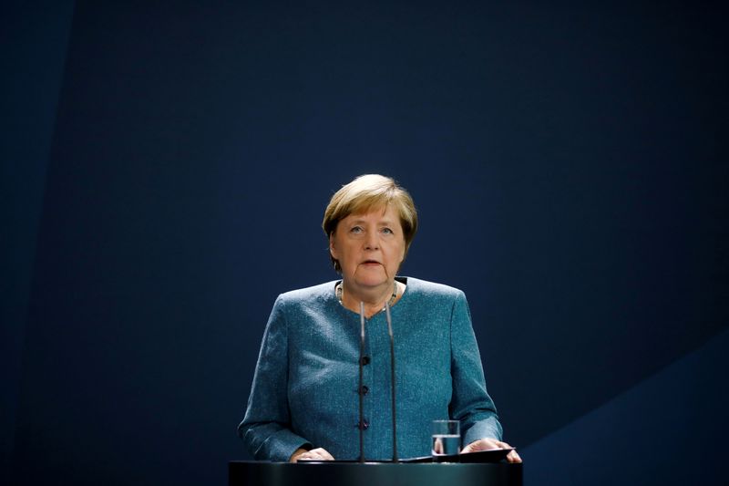 FILE PHOTO: German Chancellor Merkel speaks to media in Berlin