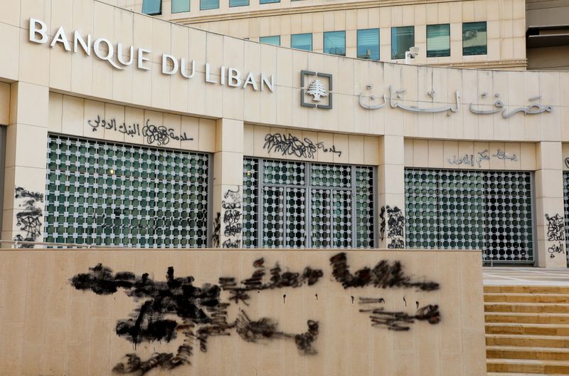FILE PHOTO: A view shows Lebanon’s Central Bank building in