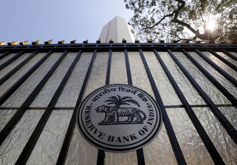 The Reserve Bank of India (RBI) seal is pictured on