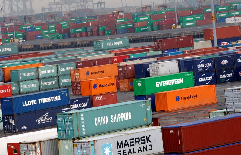 FILE PHOTO: Shipping containers are seen at the Port Newark
