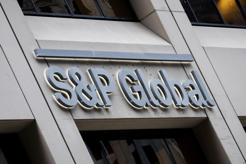 FILE PHOTO: The S&P Global logo is displayed on its