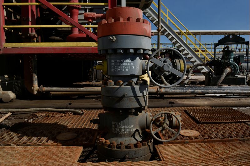 An oil wellhead is seen on a lease owned by